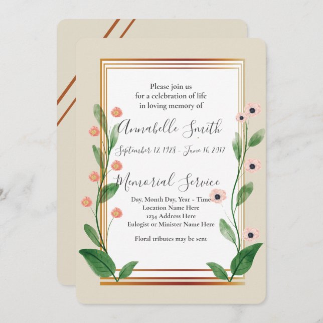 Convites Memória Ativa MODERNA SOFISTICADA (Frente/Verso)