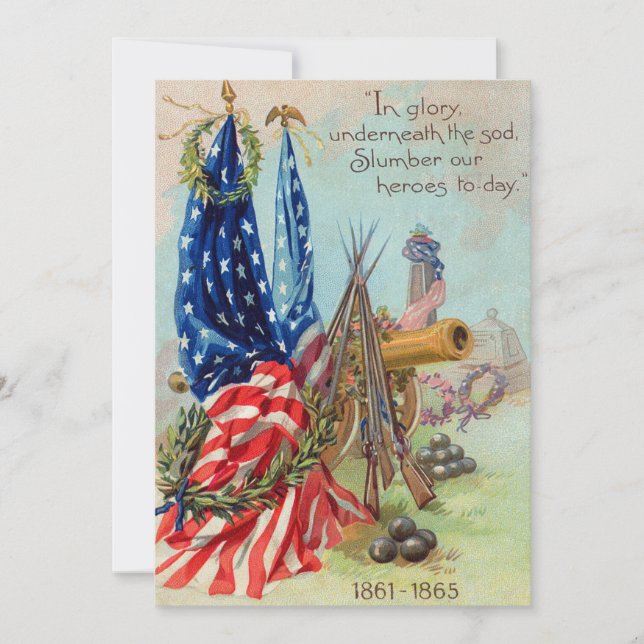 Convites Memória da Guerra Civil da bandeira americana (Frente)