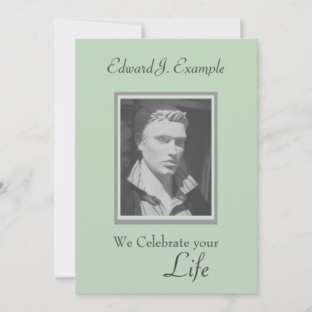 Convites Memória de Foto Personalizável / Funeral (Frente)