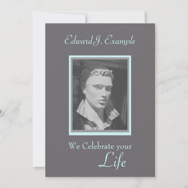 Convites Memória de Foto Personalizável / Funeral (Frente)