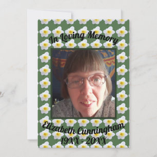 Convites Memória Quadrada de Memória White Daffodil Lovin