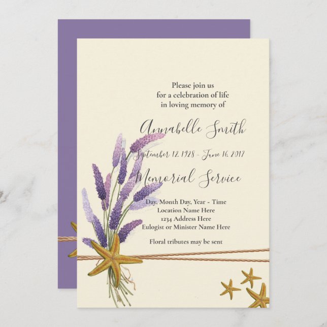 Convites Memória Simples e bonito de Amar (Frente/Verso)