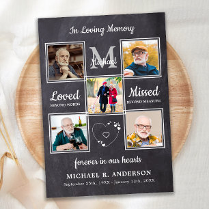 Convites Memorial 5 Foto Colagem Celebração Da Vida 