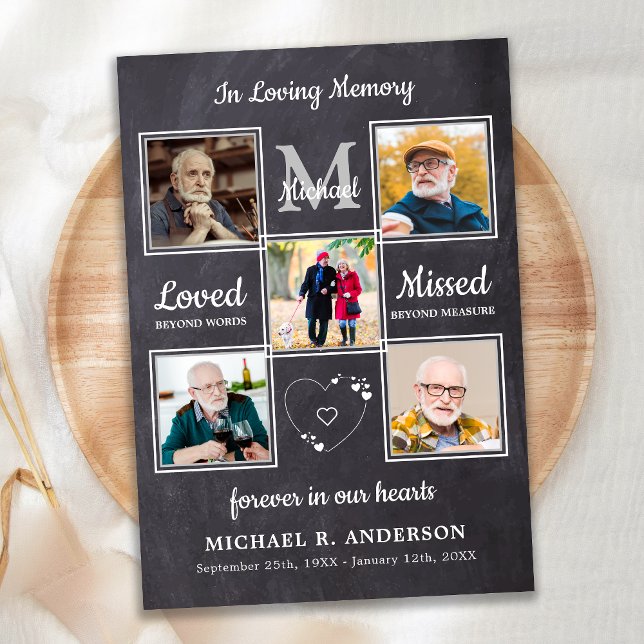 Convites Memorial 5 Foto Colagem Celebração Da Vida (Criador carregado)