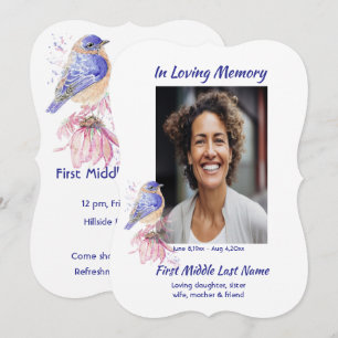 Convites Memorial, Celebração da Vida, Service Bluebird