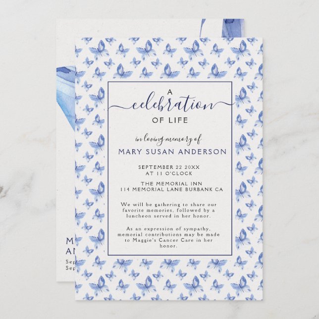 Convites Memorial da Vida das Borboletas (Frente/Verso)