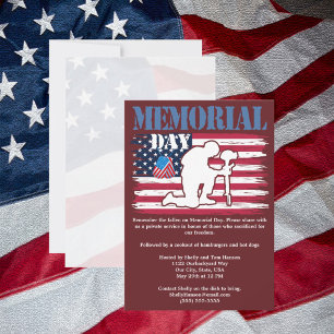 Convites Memorial Day Lembrança de Fallen Flag Cookout