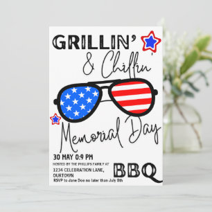 Convites Memorial Day Sunglass Backyard CHURRASCO