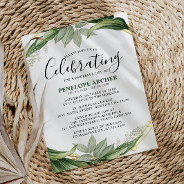 Convites Memorial de Folhagem Botânica Elegante