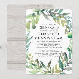 Convites Memorial de Folhagem de Cores de Água Rásticas do 