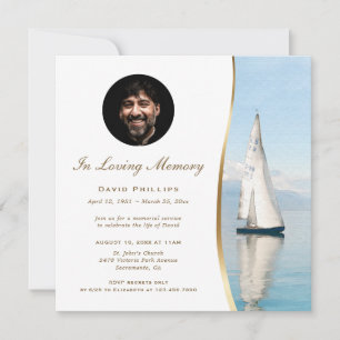 Convites Memorial de Foto de Velero