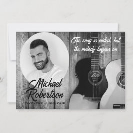 Convites Memorial de Guitarras Elétricas em Preto e Branco