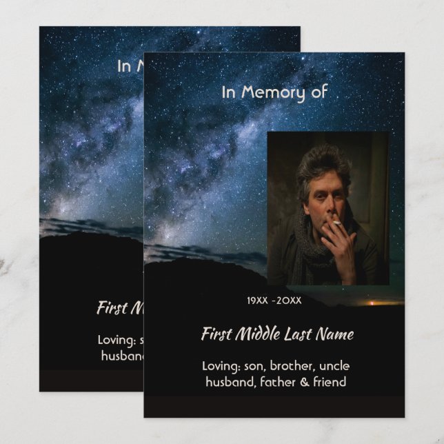 Convites Memorial do Céu Estrelado da Galáxia da Via Láctea (Frente/Verso)