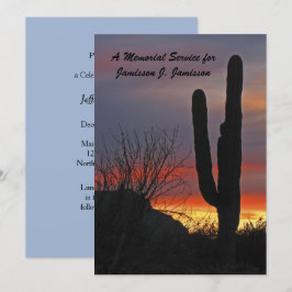 Convites Memorial do Deserto do Sudoeste do Cactus em Sunse
