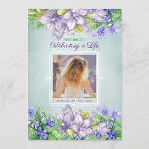 Convites Memorial do Primavera celebrando uma Foto Lilac Vi