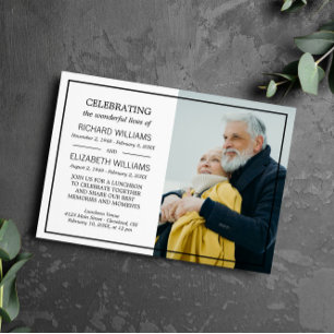 Convites Memorial Duplo de Foto de Quadro Preto Simples
