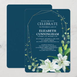 Convites Memorial Floral e Foliage Moderno