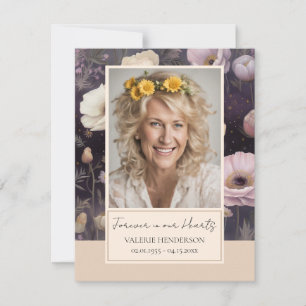 Convites Memorial Floral Foto Funeral Keepsasaame