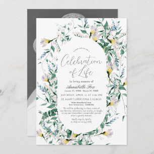 Convites Memorial Funeral de Wildflower Greenery