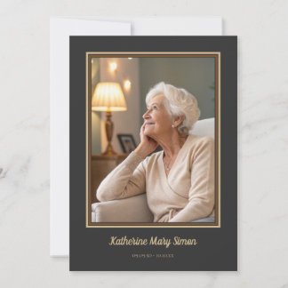 Convites Memorial Funeral do Beige do Carvão Elegante