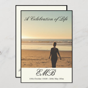 Convites Memorial Funeral Simples Foto Celebração da Vida