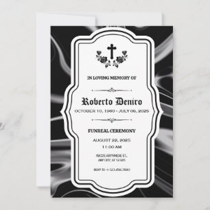 Convites Memorial Funreal Black satin gótica elegante
