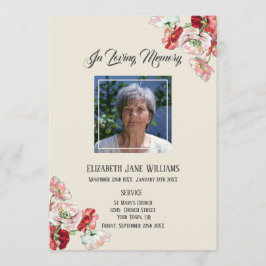 Convites Memorial In Loving Memory| Programa do Serviço Fun