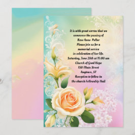 Convites Memorial Lilac rosa Lily e White