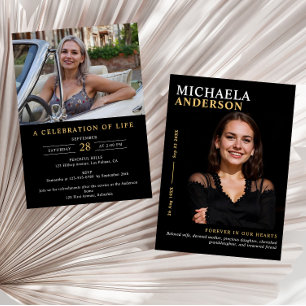 Convites Memorial Moderno / Funeral / Celebração da Vida