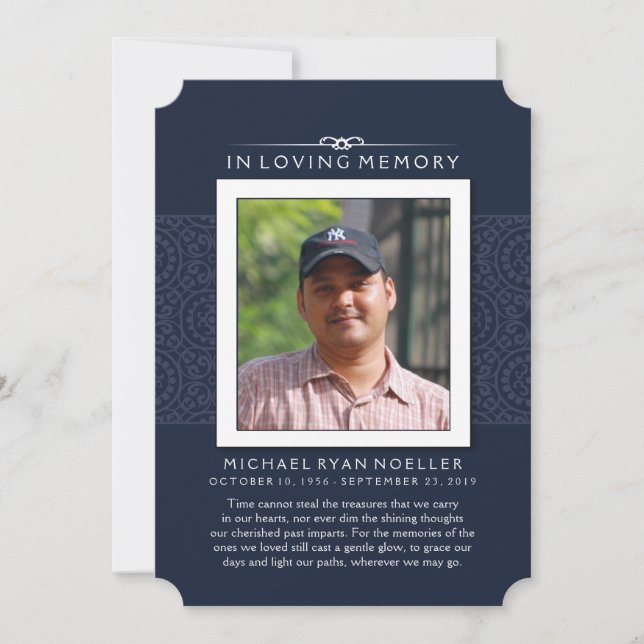 Convites Memorial Obrigado Foto Azul Profunda TALVEZ POEM (Frente)