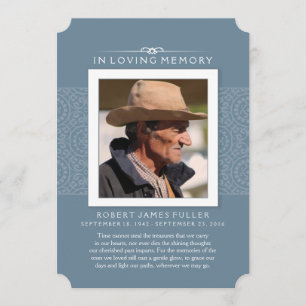 Convites Memorial Obrigado Foto Real Azul