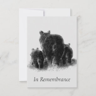 Convites Memorial Personalizado Família de Ursos de Aquarel