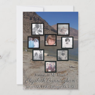 Convites Memorial Photo Collage Heart Lake and Mountain