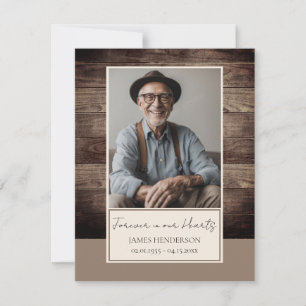 Convites Memorial Rusitc Wood Fotografia Funeral Keepsasaam