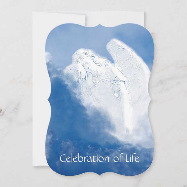 Convites Memorial Serviço de Memória Convide Mourning Angel (Frente)