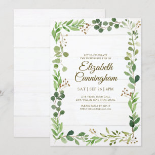 Convites Memorial Virtual de Folhagem em Verde