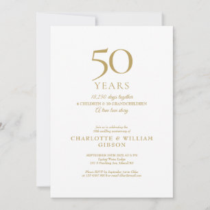 Convites Memórias de Aniversário de 50 Anos de Casamento Do