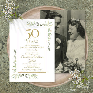 Convites Memórias de Fotos do 50º Aniversário de Casamento 