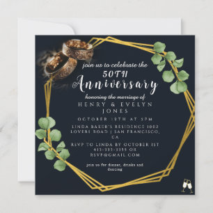 Convites Memórias de ouros: Celebrando 50 Anos de Amor