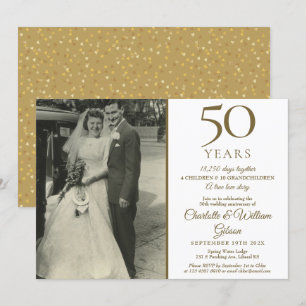 Convites Memórias do 50º Aniversário Confetes Fotografia de