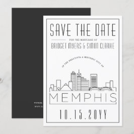 Convites Memphis Wedding | Skyline Estilizado Salvar a Data