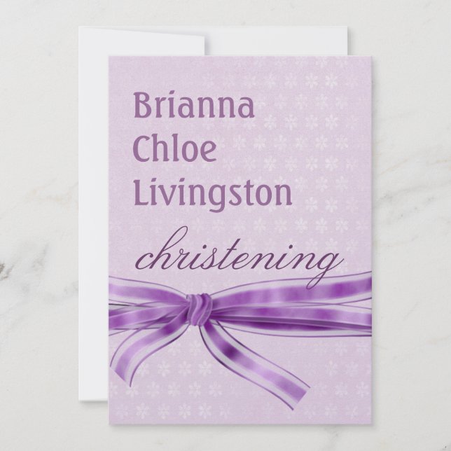 Convites Menina a cristalizar o metálico roxo (Frente)