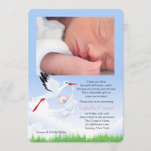 Convites Menina adiantada do chá de fraldas do cargo da