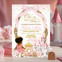 Menina Africana Rosa Era Uma Vez 1º Aniversário