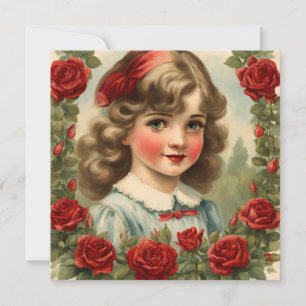Convites Menina antiga com rosas