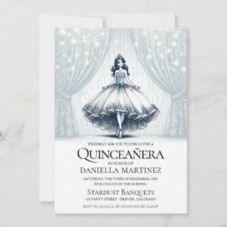 Convites Menina Azul de Quince Anos