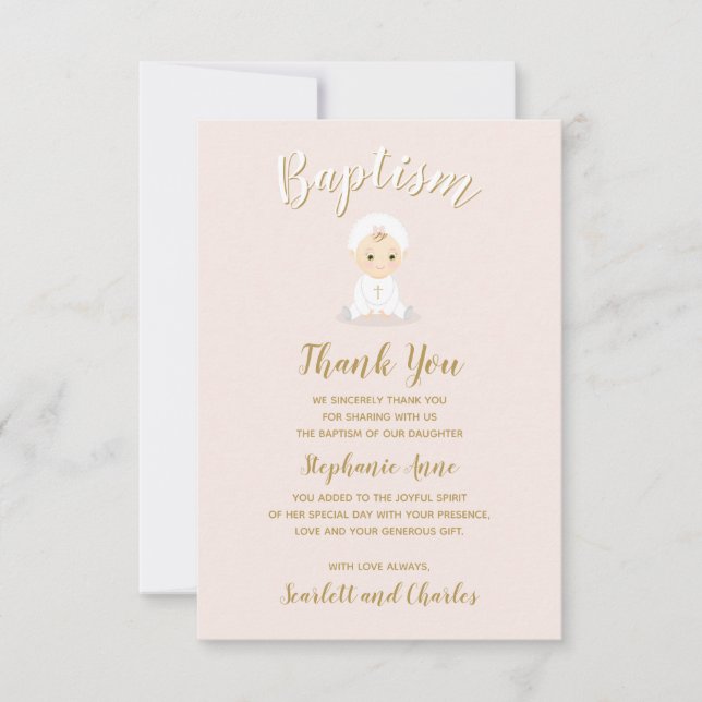 Convites Menina Batismo com Bonnet (Frente)