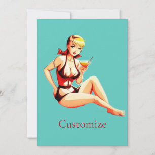 Convites Menina Bikini, Loura-branca, Thunder_Cove