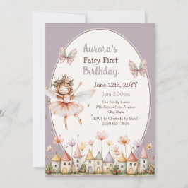 Convites Menina Boho Bebê Fantasia Fada Primeiro Aniversári