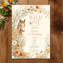 Menina Boho Laranja Flor Silvestre Cavalo Aniversá